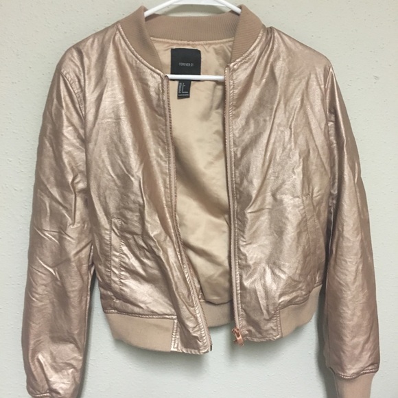 Forever 21 Jackets & Blazers - Rose gold bomber jacket